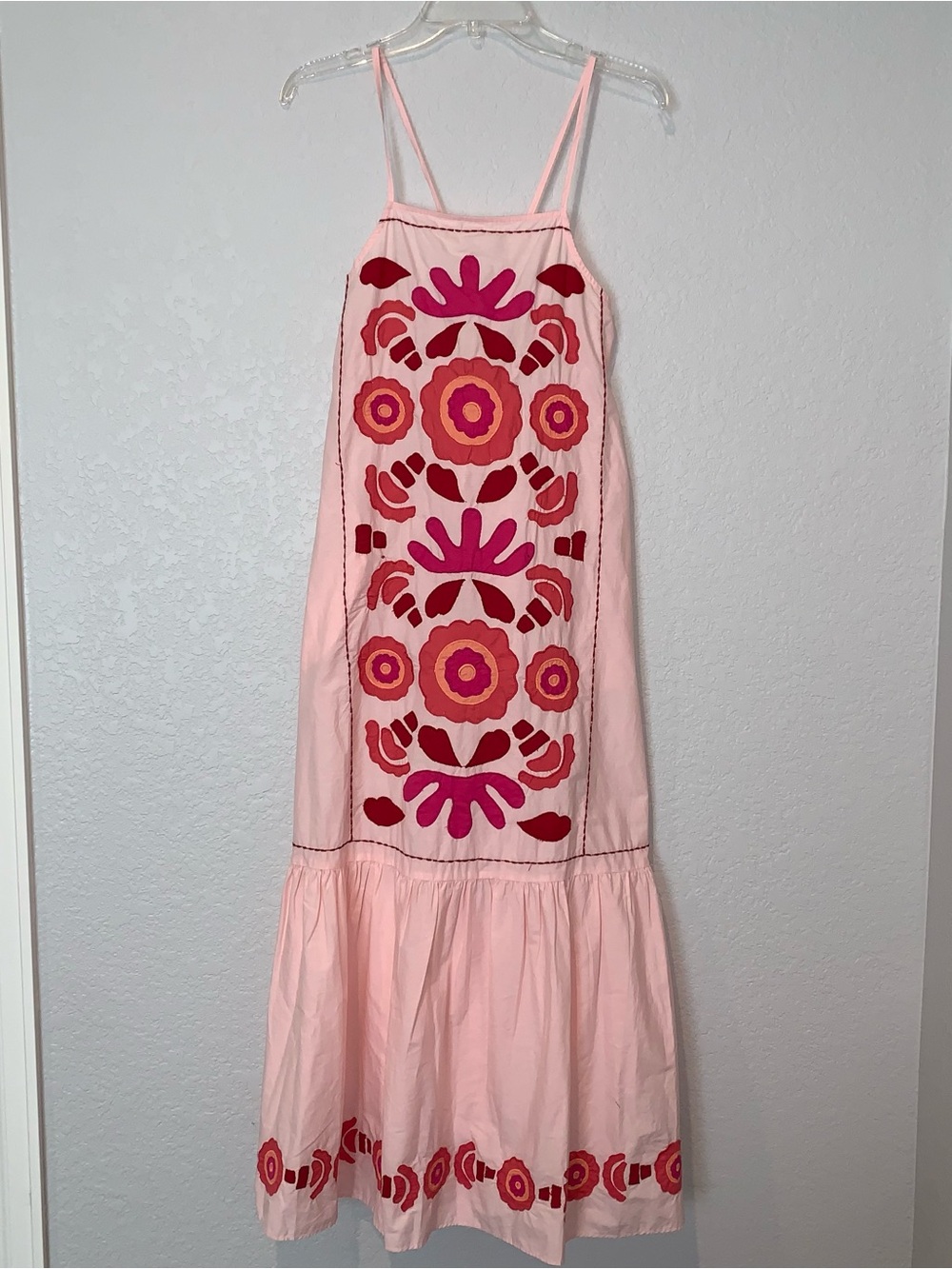 New $89 Zara Embroidered Pink Maxi Dress Limited Edition Small 0881/131 - Picture 5 of 13
